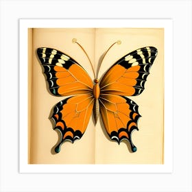 Butterfly On A Book Art Print