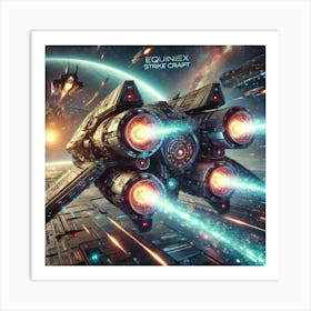 A Futuristic Sci Fi Scene Equinox Strike Craft Art Print