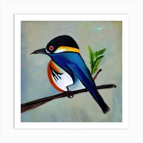 Bird On A Branch Painting Art Print