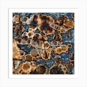 Watercolor Abstraction Golden Stone Art Print