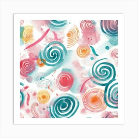 Watercolor Swirls Art Print