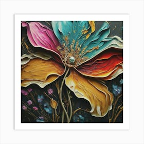 Abstract Flower Painting 23 Art Print