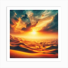 Sunset In The Desert Art Print