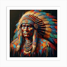 Native American graffiti chief  Art Print