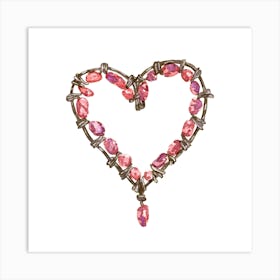 Heart Shaped Necklace Pink Jewelry Art Print