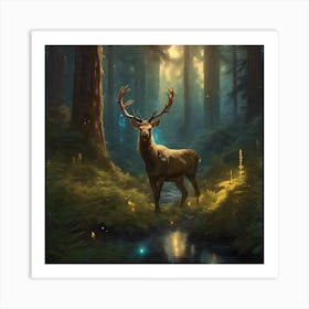 Deer In The Forest Art Print