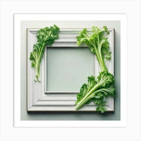 Frame Created From Celery On Edges And Nothing In Middle Ultra Hd Realistic Vivid Colors Highly (4) Art Print