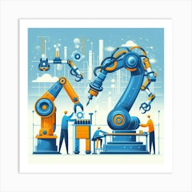 Robots In The Factory 4 Art Print