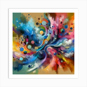 Abstract modernist colorful blots 6 Art Print