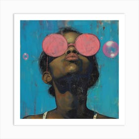 'The Girl With Pink Sunglasses' Art Print