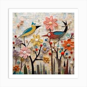 Birds In The Garden with X8 acceffect Art Print