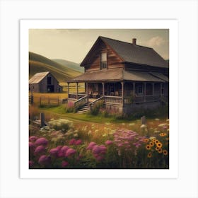 Farmhouse In The Countryside Art Print