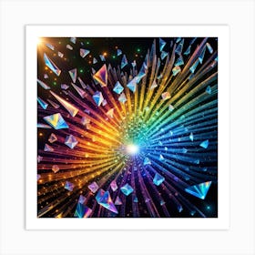 Bright Color Crystal Explosion Abstract Painting Art Print