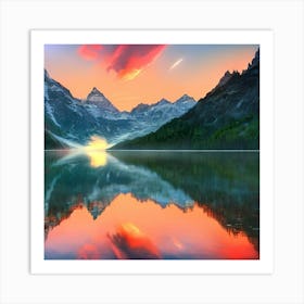 Sunset In The Mountains 1 Art Print