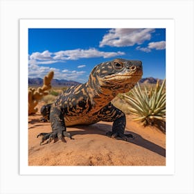 Lizard In The Desert Art Print