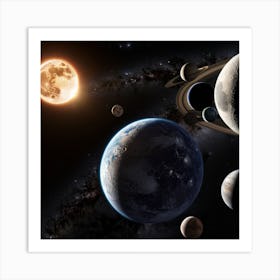 Planets In Space Art Print