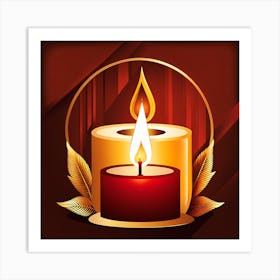 Christmas Candle 2 Vector art Art Print