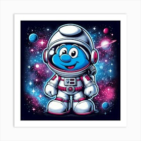 Smurfs In Space chillin Art Print