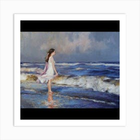 Girl On The Beach Art Print