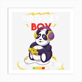 Birthday Boy Level 6 Unlocked Panda 6th Video Games Gamer Art Print