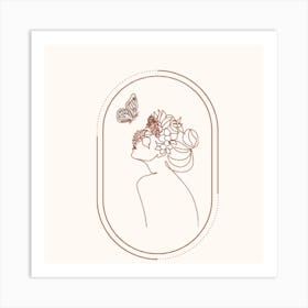 Woman With A Butterfly Art Print