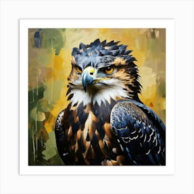 Crowned Eagle Painting in oil Art Print