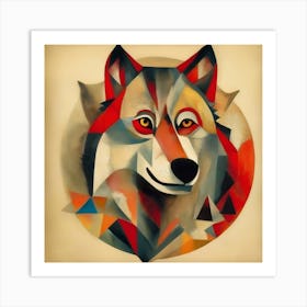 Cubism Art, Wolf 1 Art Print