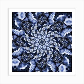 Blue Abstract Pattern From Spots Art Print
