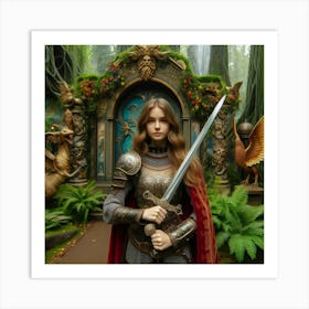 Fairytale Girl With Sword1 Art Print