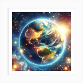 Earth In Space 3 Art Print