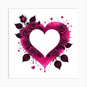 Heart With Roses 1 Art Print