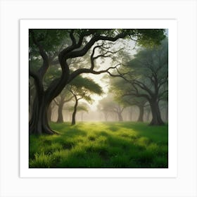 Foggy Forest Art Print