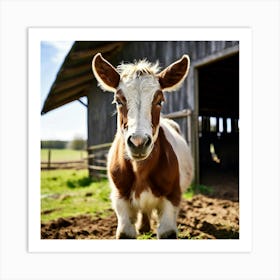 Head Horse Rural Farm Goat Nature Field Mammal Pony Animal Grass Cow Equestrian Pasture (1) Art Print