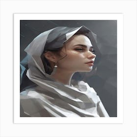 Girl With A Veil Art Print