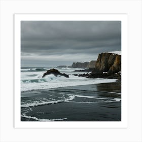 Black Sand Beach Art Print