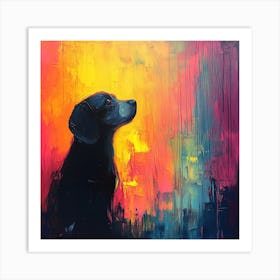 Dog In The Sky abstract color background Art Print