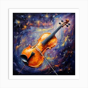 Violin In Space 1 Art Print