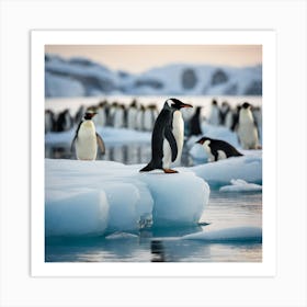 Antarctic Penguins Art Print