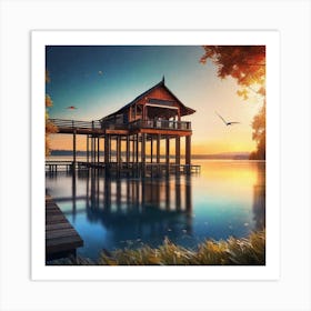 Sunset By The Lake 24 Art Print