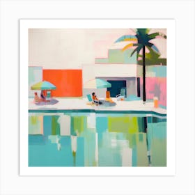 Pool Days Colorblock 1 Art Print