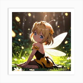 Cute Chibi Fairy Wall Art Decoration Art Print