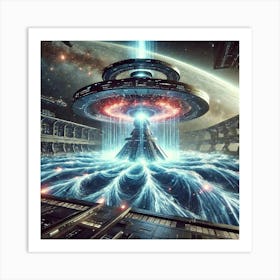 A High Tech Sci Fi Scene Depicting The Tidal Annih Art Print