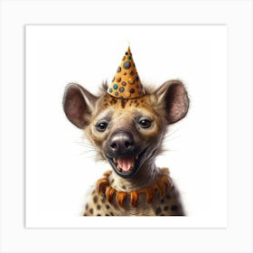 Hyena Birthday Hat Art Print