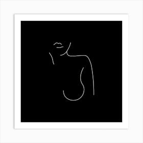 Nude Black Square Art Print