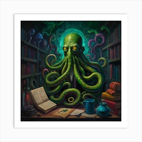 Cthulhu In The Study Art Print