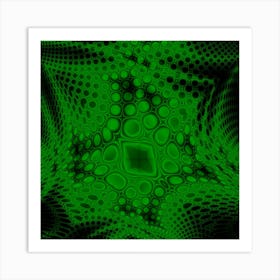 Background Texture Design Geometric Green Black Art Print