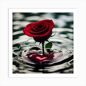 Rose In Water Art Print