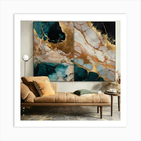 Abstract Marble Modern Painting Tableau (1) Art Print