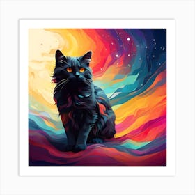 Abstract Cat Painting 6 Art Print