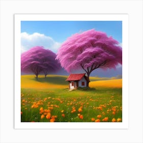 House In A Field 1 Art Print